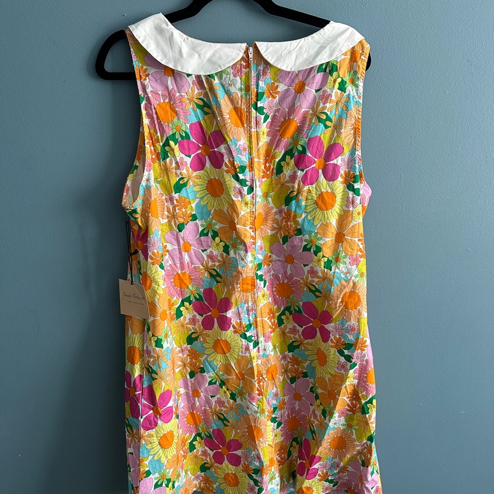 Smak Parlour Plus Size 1960s Rainbow Mod Floral Sleeveless Shift Dress - 1X/16 - Picture 4 of 5